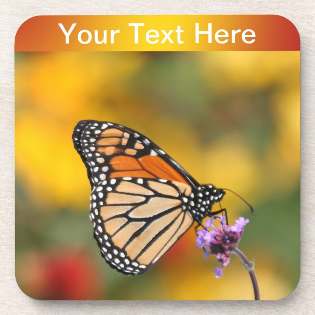 Porta-copo Borboleta Monarca em Busca de pólen (Frente)