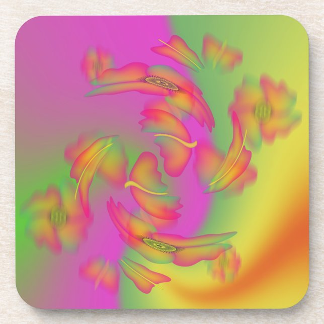 Porta-copo Borboletas e flores (Frente)