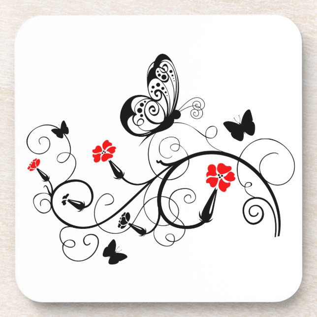 Porta-copo Borboletas pretas 4 (Frente)