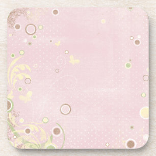 Porta-copo Borboletas Verdes Rosa, Bebidas Florais