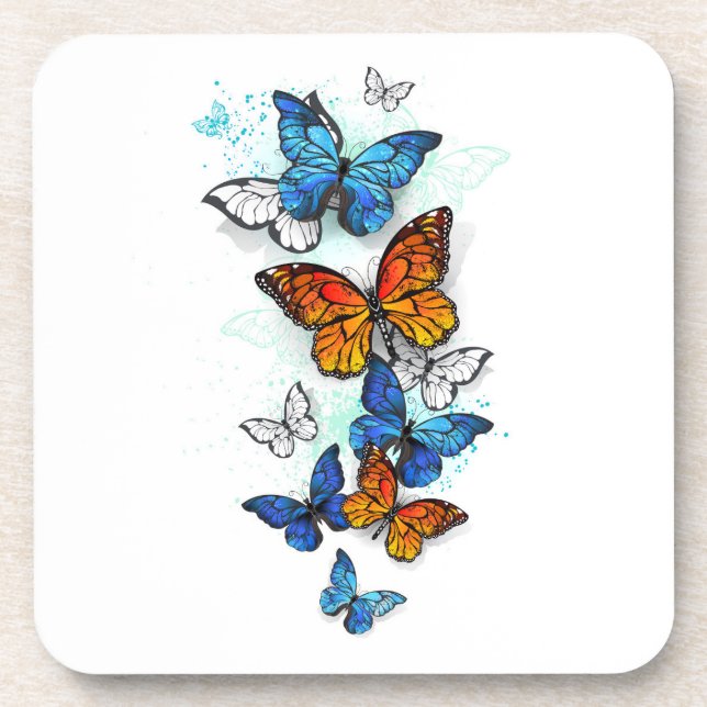 Porta-copo Borboletas voadoras Morpho e Monarca (Frente)