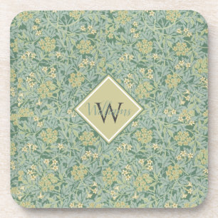 Porta-copo Botânico Floral Antiquado Teal e Amarelo