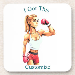 Porta-copo Boxeadora Feminina em Forma Thunder_Cove