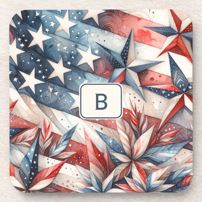 Porta-copo Branco vermelho e azul (Frente)