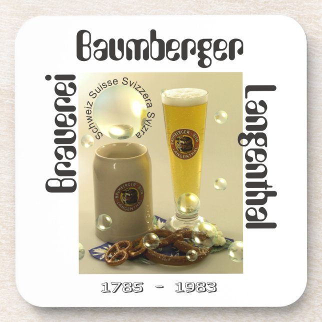 Porta-copo Brauerei Baumberger Langenthal Kork-Untersetzer (Frente)