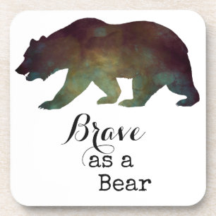Porta-copo Brava como tipografia da aquarela do urso