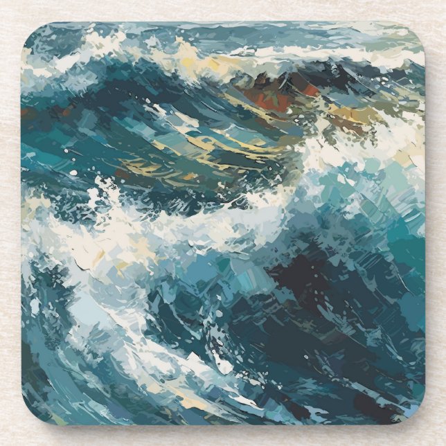 Porta-copo Break Beach Waves, tema Pintura (Frente)