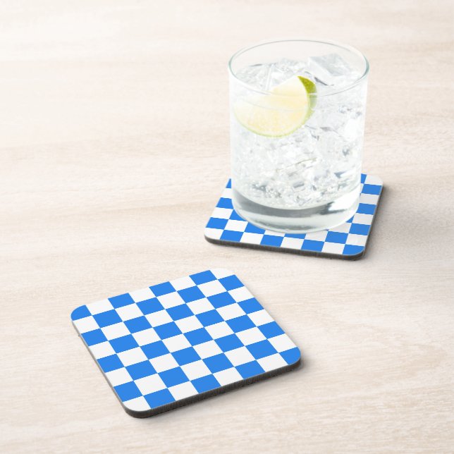 Porta-copo Bright Blue and White Checkers (Lado Direito)