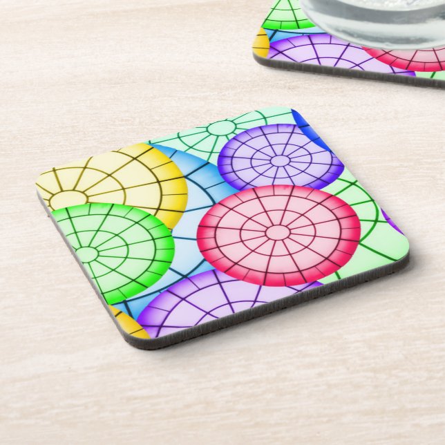 Porta-copo Bright Colorful Abstract Circles Pattern (Left Side)
