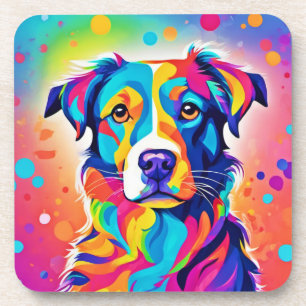 Porta-copo Bright Pet: Pintura Colorida De Cachorros