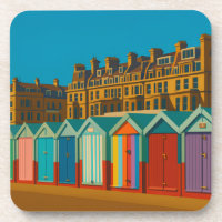 Brighton Beach Huts - Impressão Colorida à beira-m