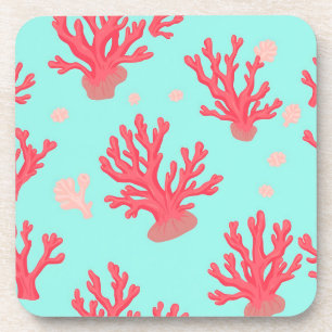 Porta-copo Brilhante Coral Verde-Água Oceano Simples Náutico