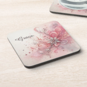 Porta-copo Brilho Cor-de-Rosa Personalizado 