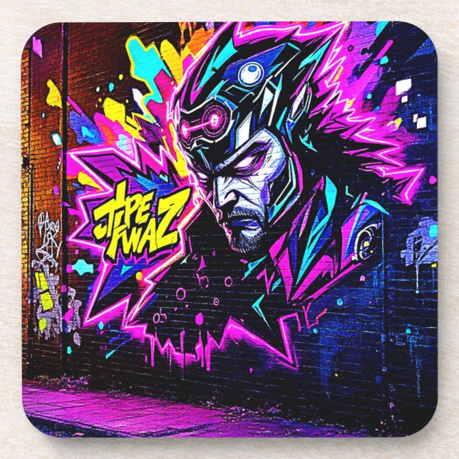 Porta-copo Brilho da Arte da Rua Vibrante (Frente)