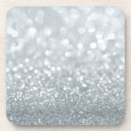 Porta-copo Brilho Glamour Bokeh Prateado Branco na Moda