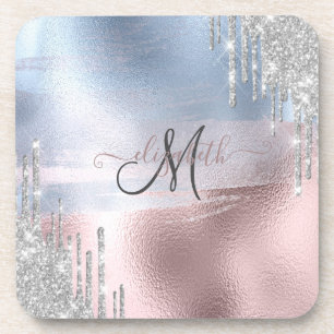 Porta-copo Brilho Prateado Pingando Dourado Rosa Azul Metálic