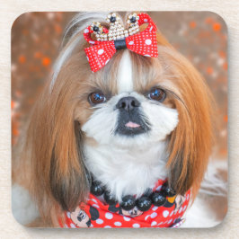 Porta-copo Brown and White Shih Tzu Puppy Dog