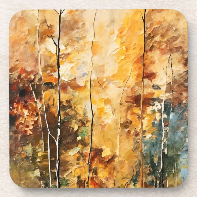 Porta-copo Brown Leaf Nature Serenity Abstrato Art (Frente)