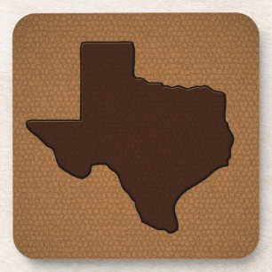 Porta-copo Brown Leather Look Texas
