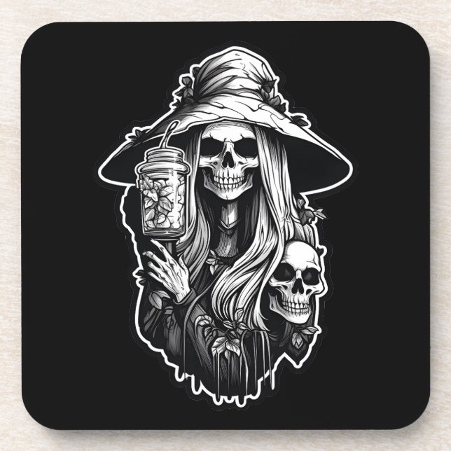 Porta-copo Bruxa com a lanterna Halloween (Frente)