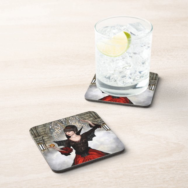 Porta-copo Bruxa de Fantasia - Arte do Castelo Medieval (Lado Direito)