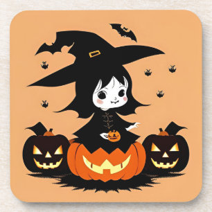 Porta-copo Bruxa de Halloween com Abóboras