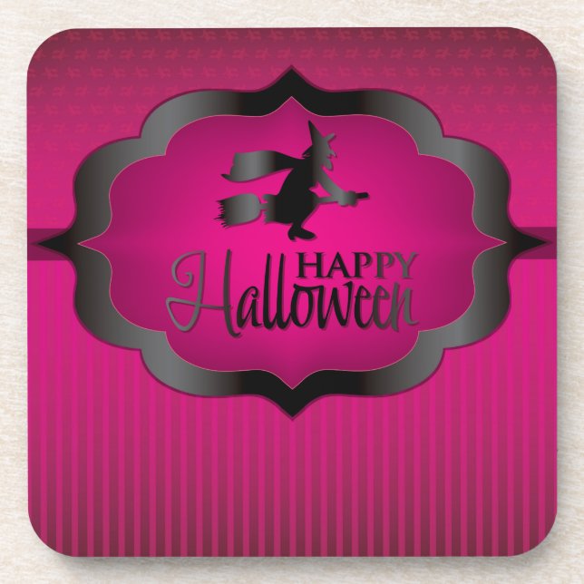 Porta-copo Bruxa rosa-do-Halloween (Frente)