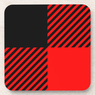 Porta-copo Buffalo Check Red and Black Lumberjack Xadrez Deco