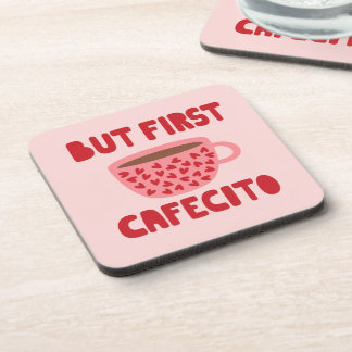 Porta-copo Bule de Café Rosa Mas Primeiro Coaster