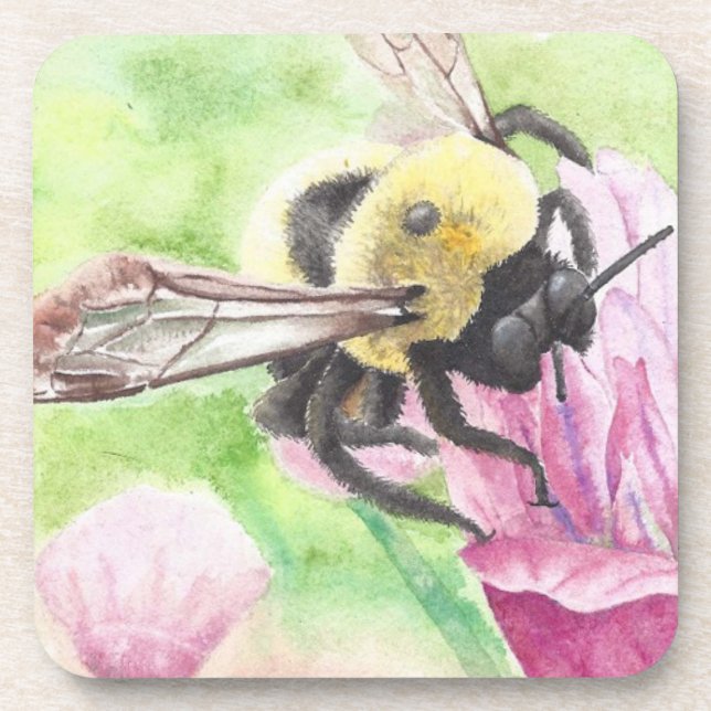 Porta-copo Bumblebee nas flores (Frente)
