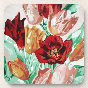 Porta-copo Buquê Floral de Tulips, Belo Bronzeado