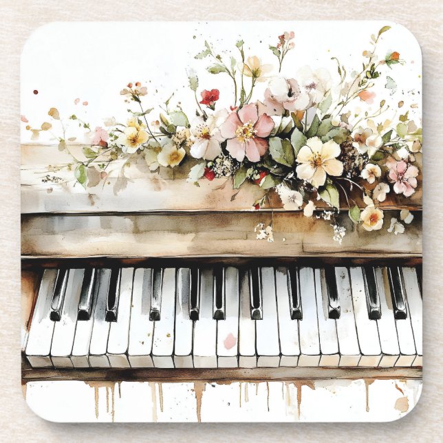 Porta-copo Buquê Floral Piano Keys (Frente)