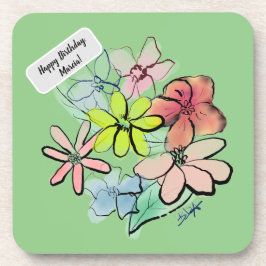 Porta-copo Buquê Fresco, Bonito, de Aquarela