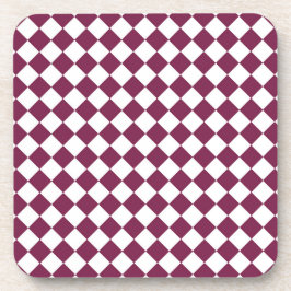 Porta-copo Burgundy White Checker Diamond Pattern