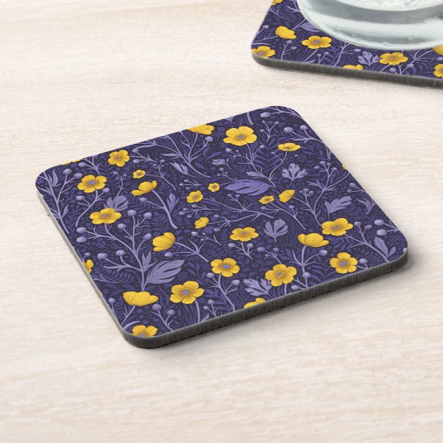 Porta-copo Buttercups, amarelo e violeta (Left Side)