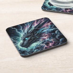 Porta-copo Cabeça de Dragão em uma tempestade com raios