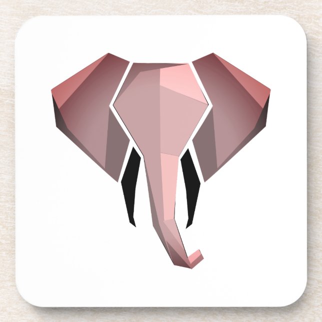Porta-copo Cabeça de Elefante Geométrica (Frente)