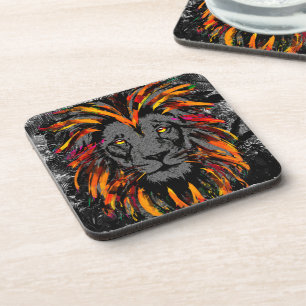 Porta-copo Cabeça de Leão Portas copos De Leão Laranja