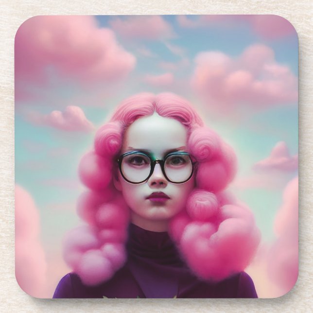 Porta-copo Cabelo Rosa Sério (Frente)