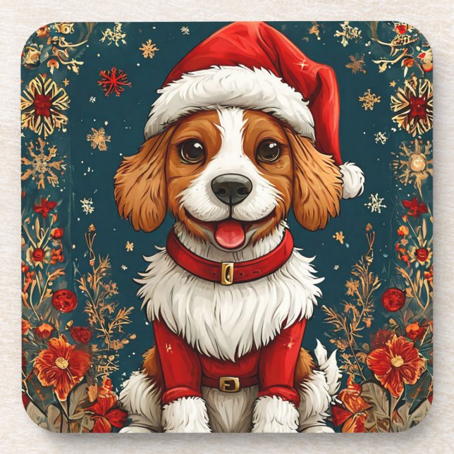 Porta-copo Cachorrinho de Natal Adorável (Frente)