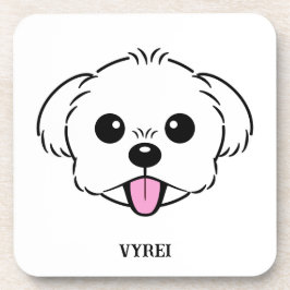 Porta-copo Cachorro Branco Bichon Cachorro Esticando A Língua