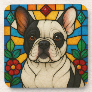 Porta-copo Cachorro-Bulldog Francês "Vidro Estido"