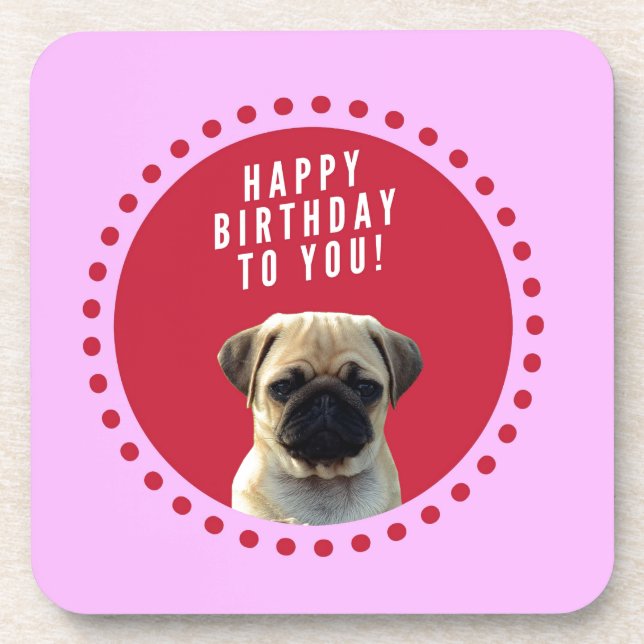 Porta-copo Cachorro Cachorro Cachorro Feliz Aniversário Verme (Frente)