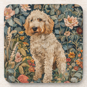 Porta-copo Cachorro de Goldendoodle no Jardim do Estilo Willi