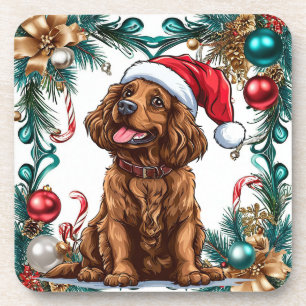 Porta-copo Cachorro de Natal fofo