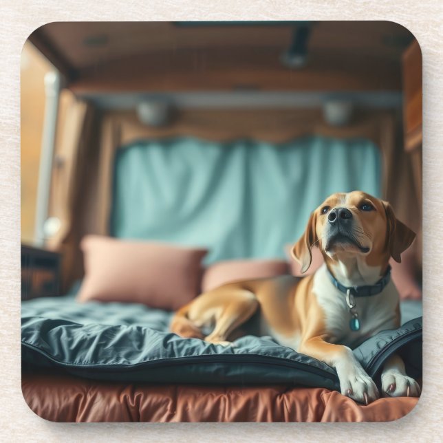 Porta-copo Cachorro na Cama (Frente)