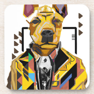 Porta-copo Cachorro Vestindo um Terno: Arte Digital