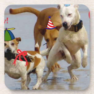 Porta-copo cachorros de aniversário felizes