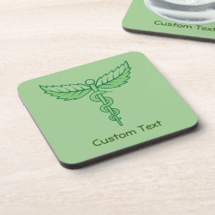 Porta-copo Caduceus com Coleção de Bebidas de Folhas