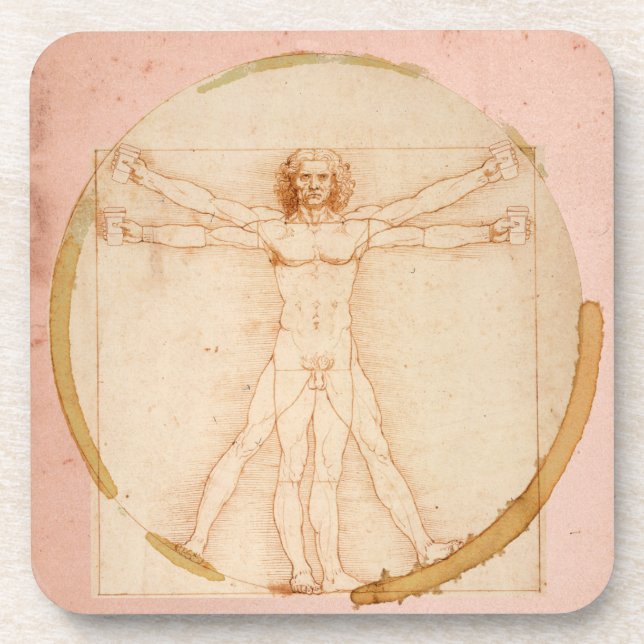 Porta-copo café do Homem Vitruviano de Da Vinci (Frente)